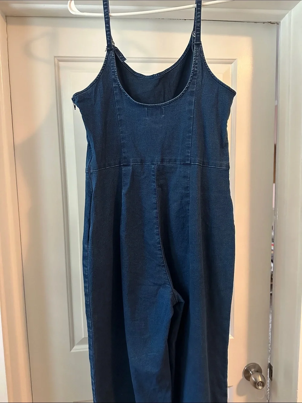 Dark Blue Denim Midi Jumpsuit